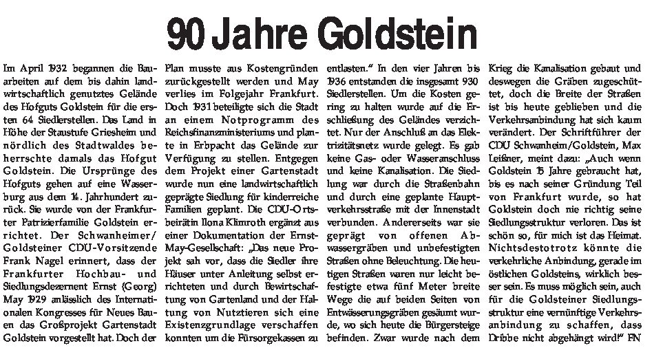 90 Jahre Goldstein