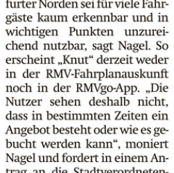 Besserer Zugang zum Shuttle Knut laut Frank Nagel dringend nötig