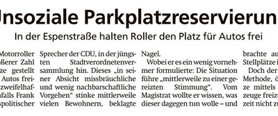 Frank Nagel fordert Lösungen gegen Parkplatztricks